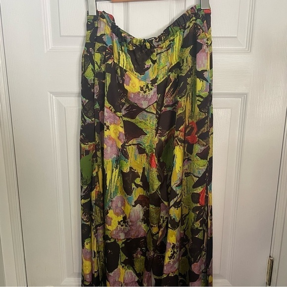 Anthropologie Leifnotes Blurred Dahlia Floral Wide Leg Pants 12 - Picture 5 of 8